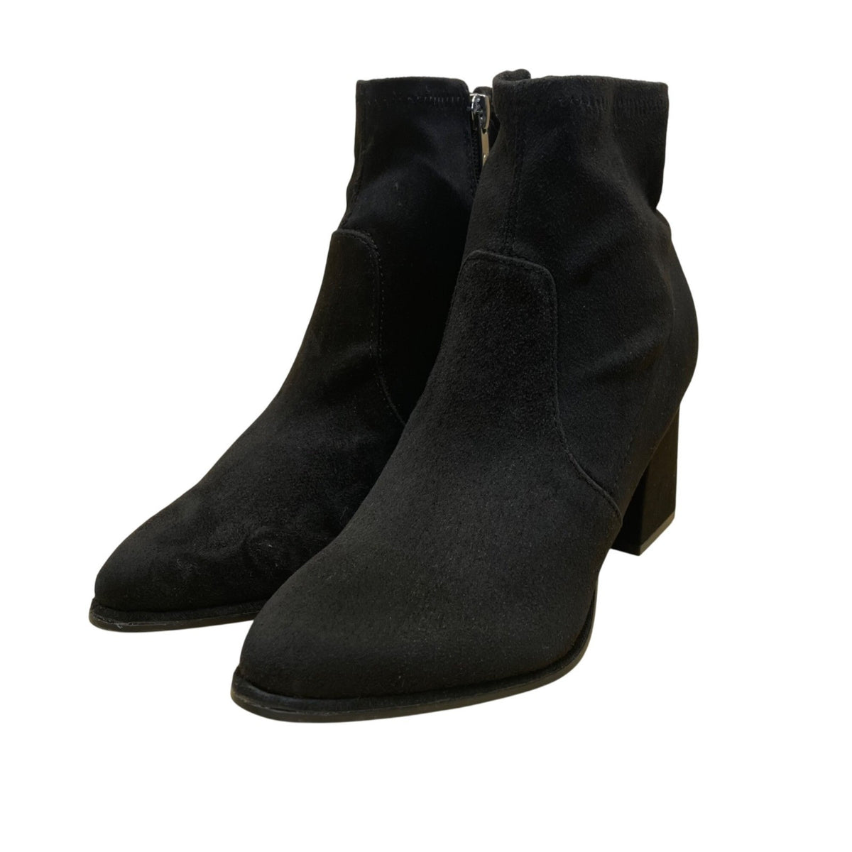 Marc Fisher Women’s Black Side Zipper Block-Heel Balsan Ankle Boots Size 5M
