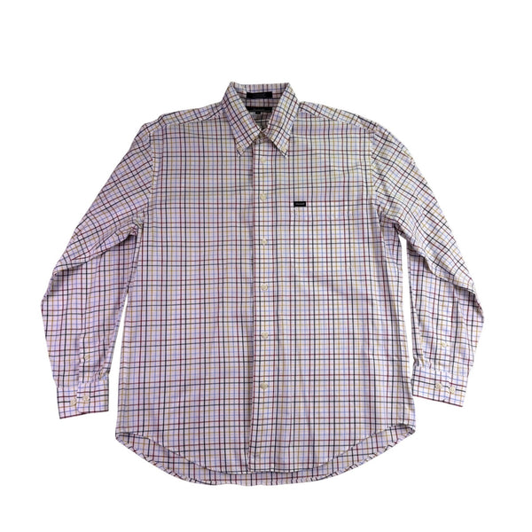 Faconnable Mens Multi-Color Cotton Plaid Button-Up Shirt Size M