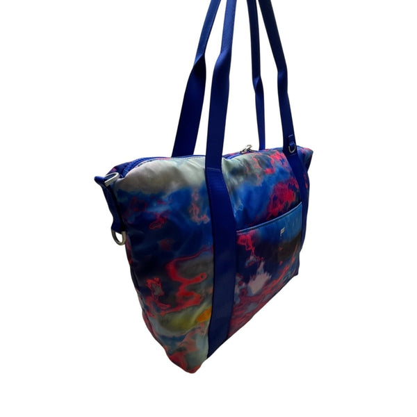 Fabletics Women’s Blue Multicolor Cloud Print Adjustable Straps Tote Bag