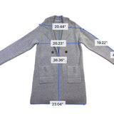 Pink Clover Women Gray Long Double Breasted Coat Size L