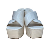 Jessica Simpson Women’s White Faux Croc Skin Platform High Heel Sandals Sz 10M