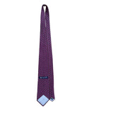 Austin Reed Mens Purple Italian Silk Necktie Geometric Pattern Made In USA 
