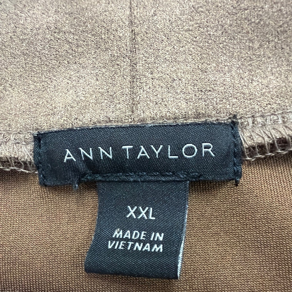 Ann Taylor Womens Taupe Long Sleeve Top Mock Neck Casual Sz XXL