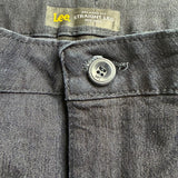 Lee Womens Dark Wash Denim Relaxed Straight-Leg Jeans Mid-Rise Short Size 10