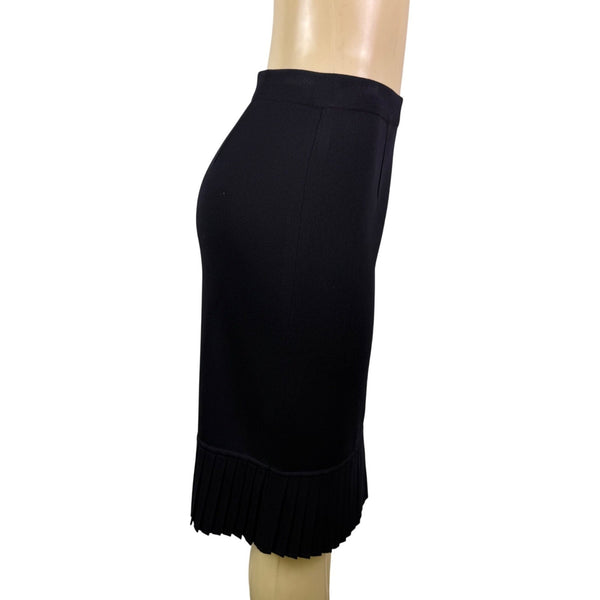 Exclusively Misook Womens Black Pleated Hem Skirt Elegant Size Small