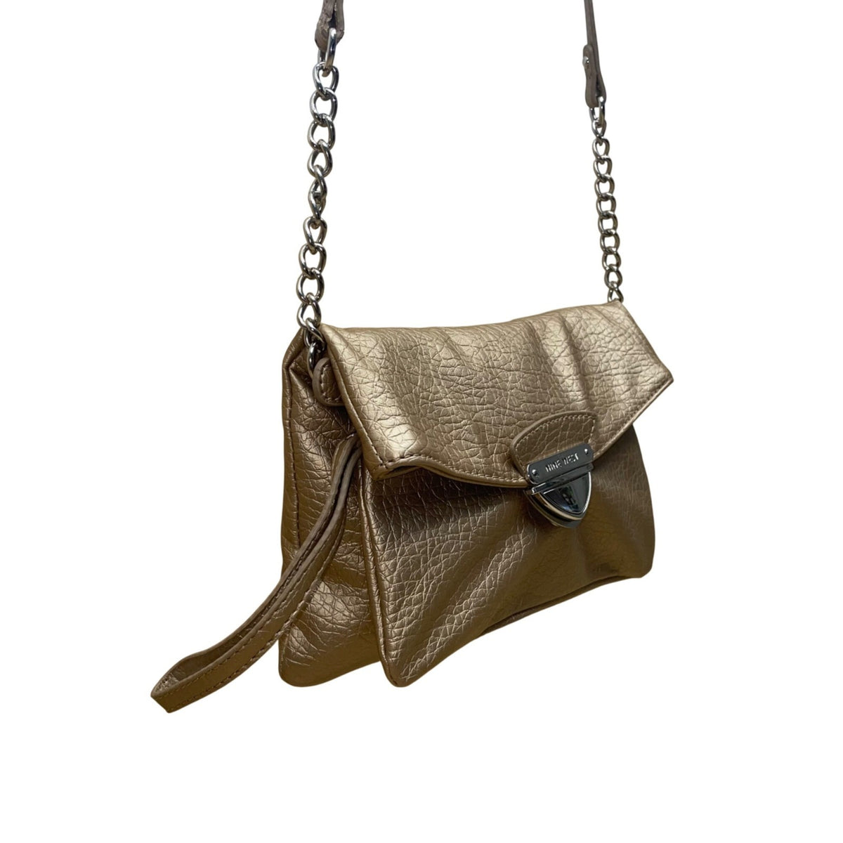 Nine West Women’s Bronze Faux Leather With Crossbody Strap Clutch Bag