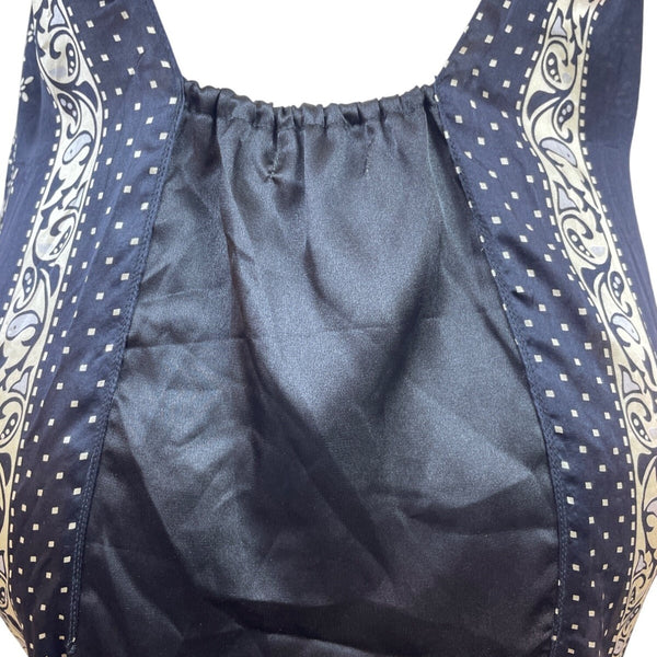 Forever Halter Neck Black & Gold Blouse With Chain Detail Paisley Size M - New