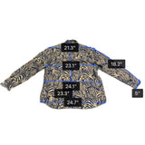 Banana Republic Mens Navy & Tan Button-Up Long-Sleeve Shirt  Animal Print Size L