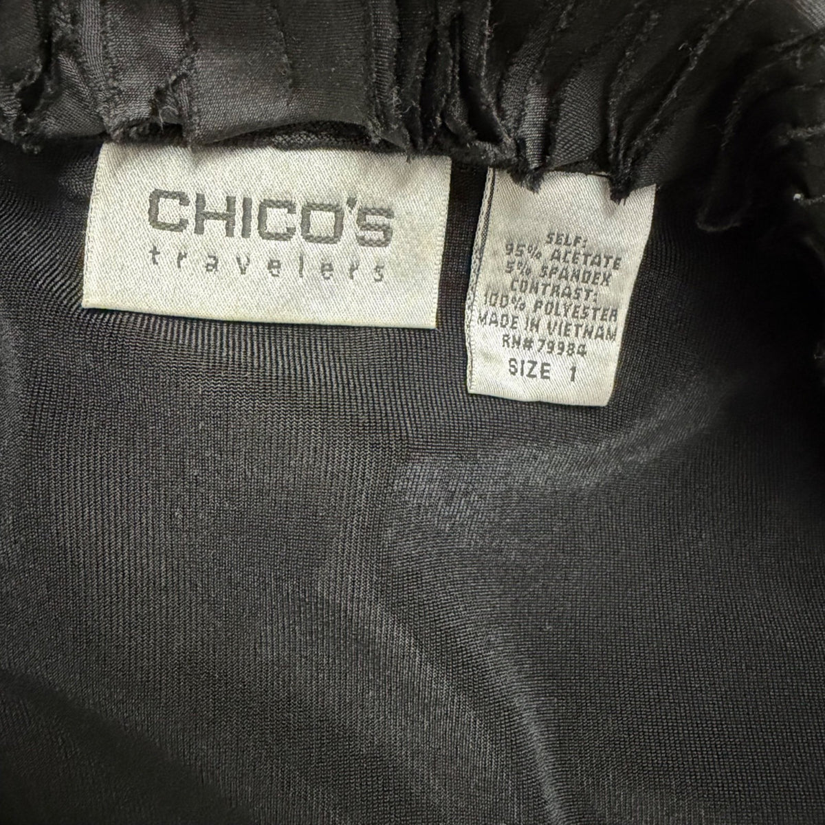 Chicos Womens Black Ruffled Embellished Travelers Cardigan Open Front Size 1