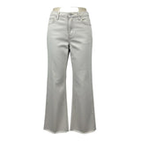 Frame Womens White Denim Frayed-Hem Wide-Leg Jeans Distressed Style Size 32