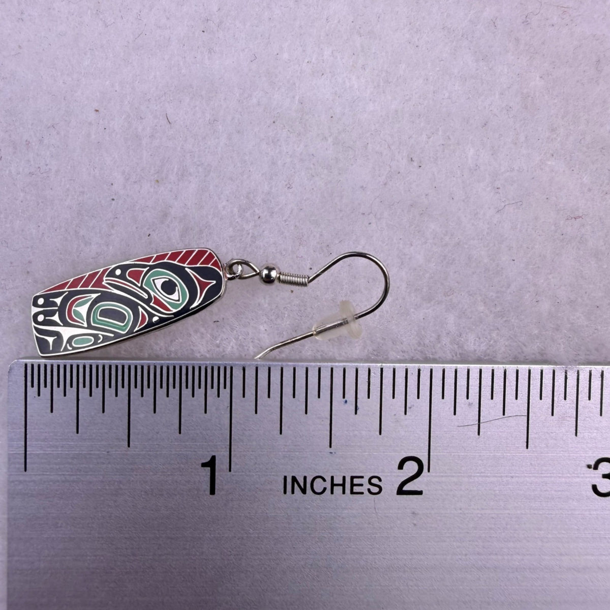 Greg Homer Women Red & Black Enamel Dangle Earrings