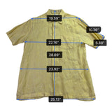 Alex Cannon Mens Yellow Short Sleeve Linen Button-Down Shirt Chest Pocket Sz XL