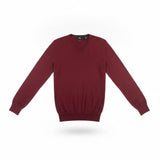 Calvin Klein Mens Red Merino Wool V-Neck Sweater Classic Fit Lightweight Size M