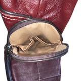 Women’s Burgundy Leather Multiple Compartments Sling Adjustable Straps Backpack