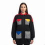 Vintage Hanes Unisex Black Multi-Color Patch Houndstooth Zip-Up Sweatshirt Sz XL