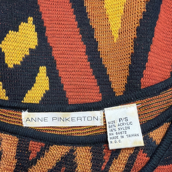 Anne Pinkerton Womens Multicolor Knit Tank Top Acrylic Nylon Bold Print Sz P/S