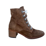 Freda Salvador Women’s Brown Suede Lace-Up Stacked Heel Ankle Boots Size 5