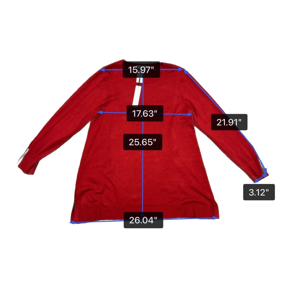 Chicos Womens Red Pullover Long Sleeve Sweater Size L