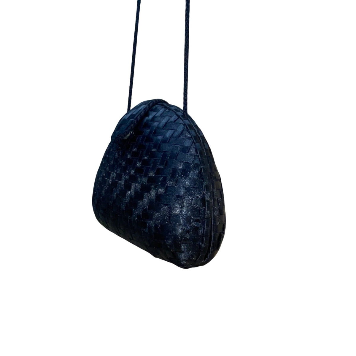 Sasha Women’s Black Woven With Magnetic Snap Closure Mini Crossbody Bag