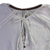 Knox Rose Womens White Cotton Gauze Romper Tassel Tie Accent Size S