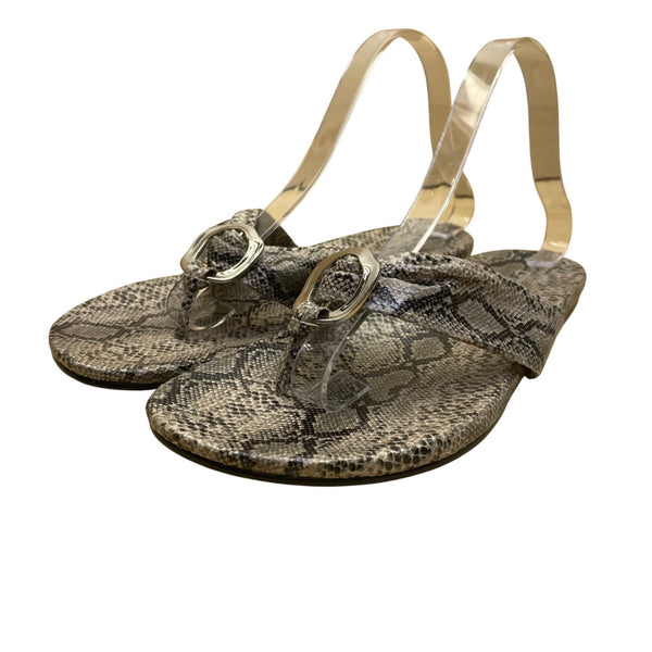 Chicos Women’s Gray Circuitry Snake Print Python Strappy Sandals Size 10