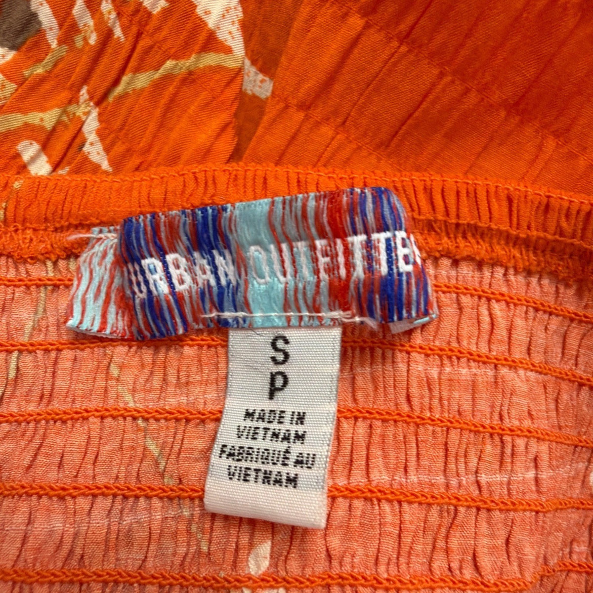 Urban Outfitters Women Orange Floral Viscose Bell Sleeve Top S