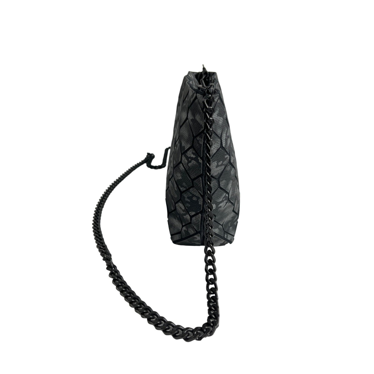 Patrizia Luca Women's Black Geo Tile & Chain Strap Shoulder Crossbody Bag Sz S