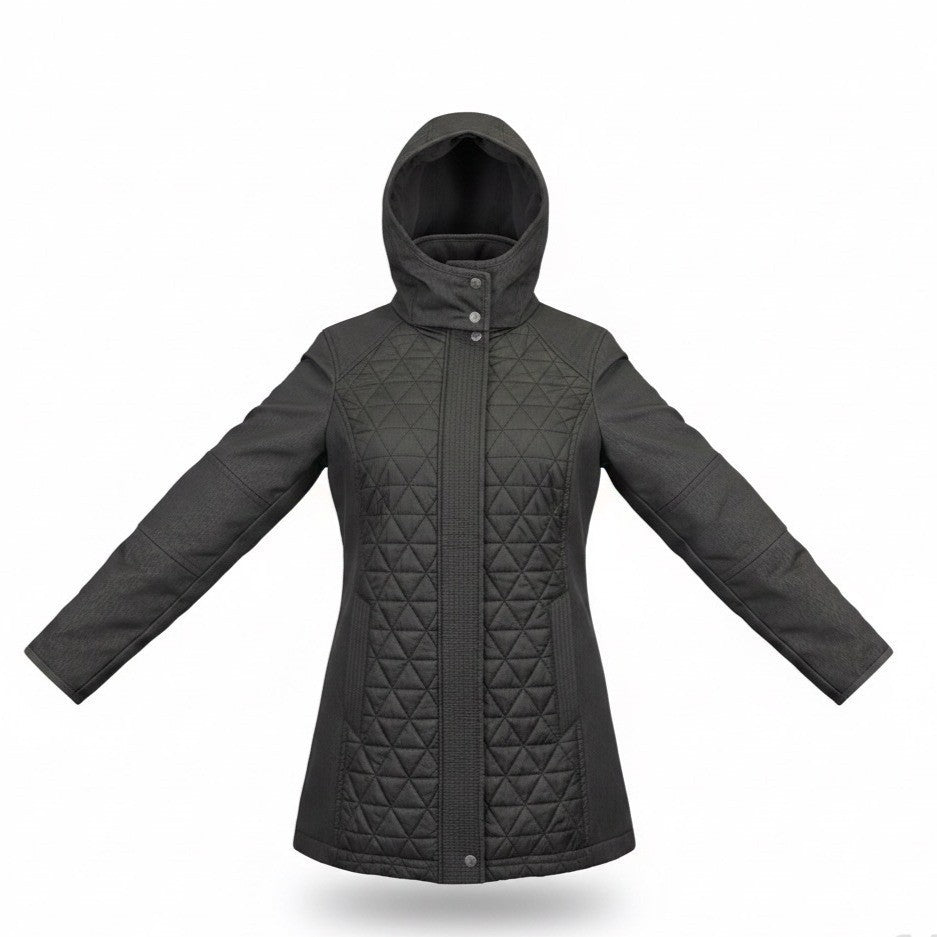 Marc New York Womens Green Hooded Quilted Jacket Lightweight Warm Size M