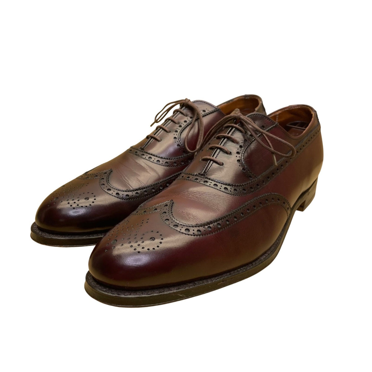 Alden Men’s Burgundy Genuine Leather Wingtip Oxfords Shoes Size 10.5