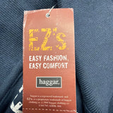 EZs Haggar Mens Navy Polo Shirt Comfortable Short Sleeve Durable Sz L