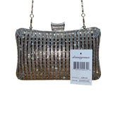 DMargeaux Women’s Champagne Rhinestone With Chain Strap Evening Chic Box Clutch
