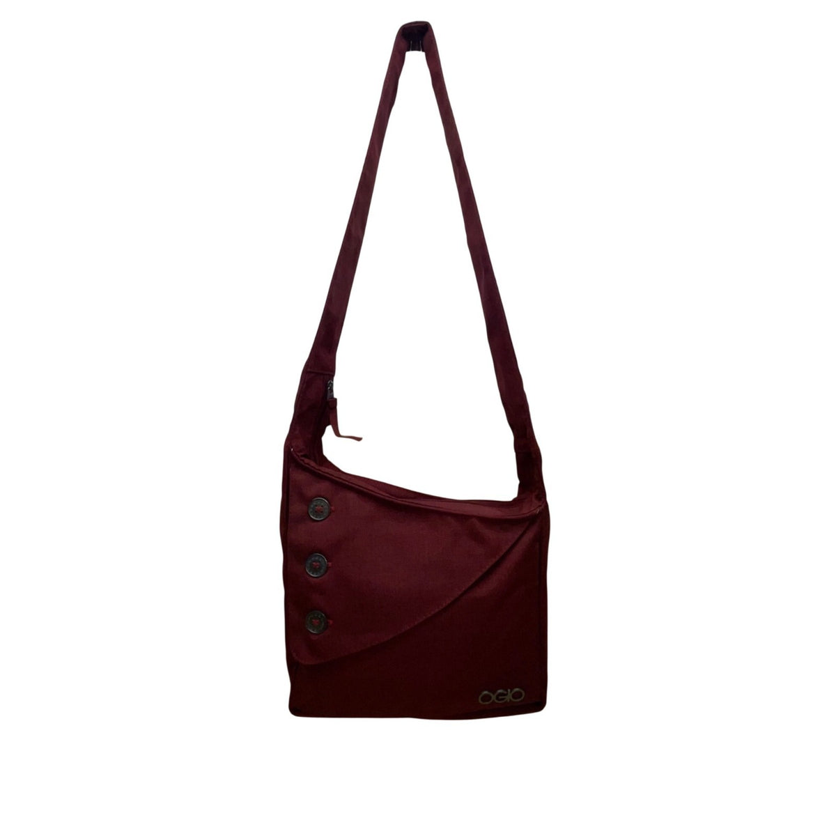 Ogio Women’s Burgundy Modern Button Accent Multiple Compartments Crossbody Bag