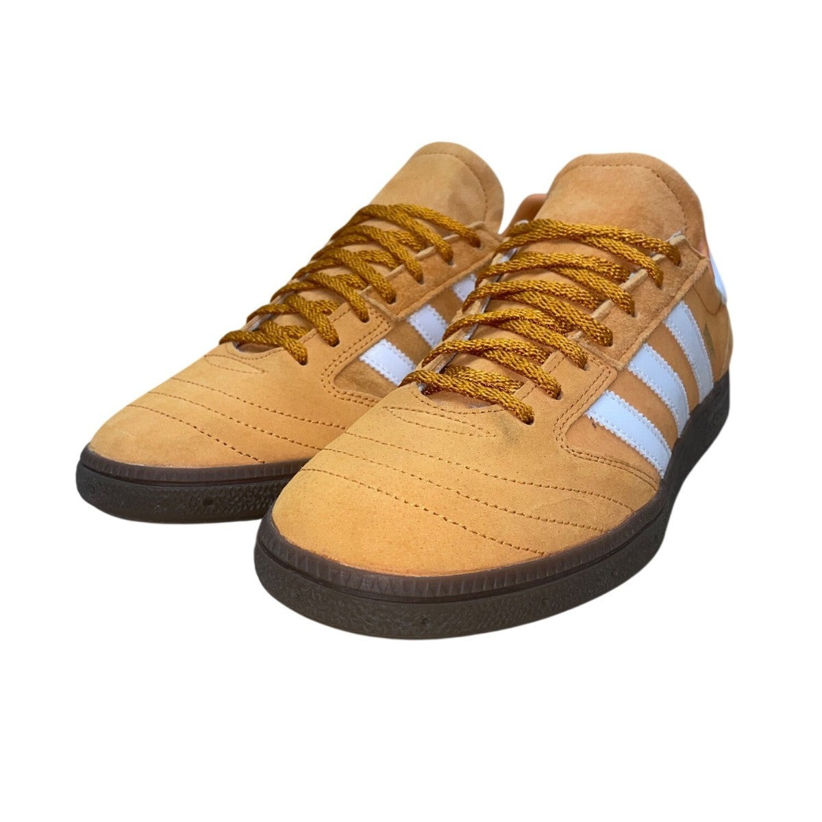 Adidas Men’s Orange Suede White Stripes Low-Top Busenitz Sneakers Size 8.5