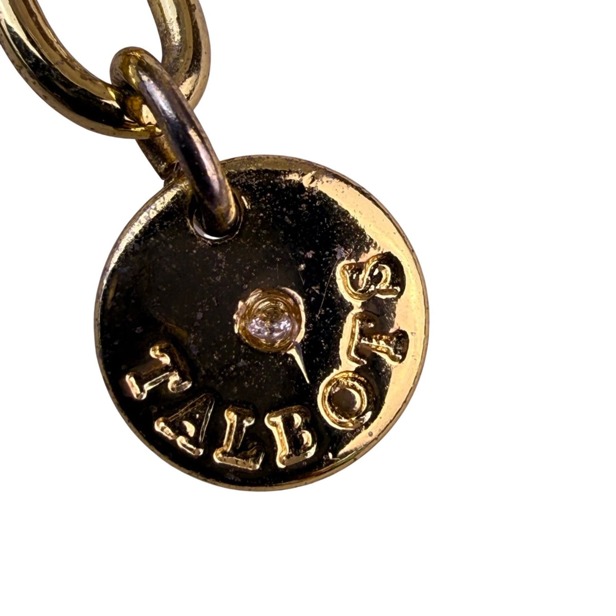 Talbots Womens Gold Tone Enamel Collar Necklace With Square Links