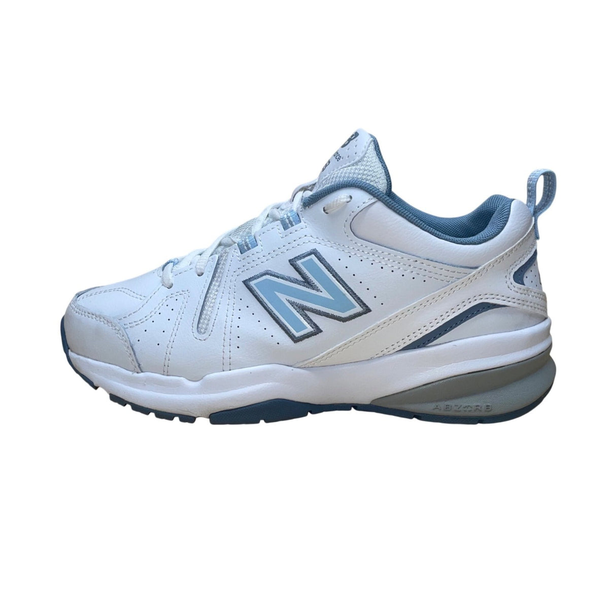 New Balance Women’s White Leather & Blue Mesh 608 Athletic Shoes Size W7.5 M6