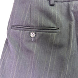 Christian Mens Navy Virgin Wool Pinstripe Suit Jacket & Pants Two Piece Set