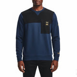 Under Armour Mens Blue & Black Colorblock SweatshirtLong Sleeve Loose Fit Sz S
