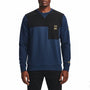 Under Armour Mens Blue & Black Colorblock SweatshirtLong Sleeve Loose Fit Sz S