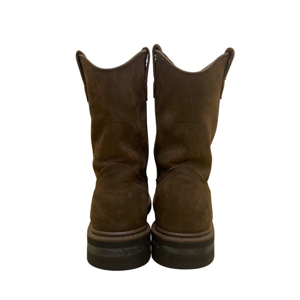 Brazos Mens Brown Leather Pull-On Slip-Resistant Sole Western Boots Size 7M