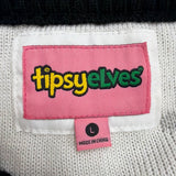 Tipsy Elves Unisex Gray Flamingo Christmas Sweater Festive Seasonal Knit Sz L