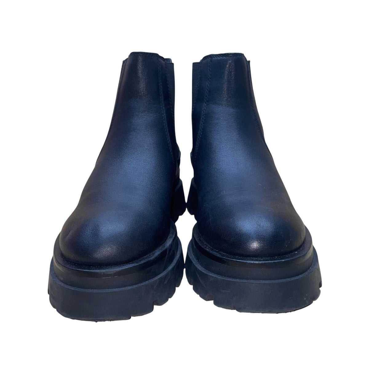 Aldo Women’s Black Leather Stompd Platform Chelsea Boots Size 8