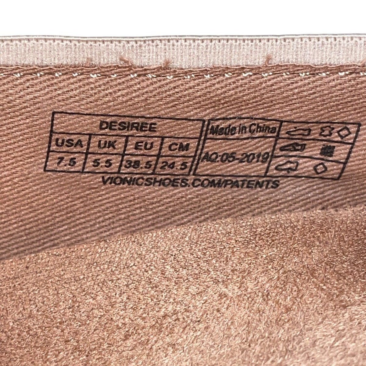 Women’s Pink Quilted Orthotic Support Desiree Ballet Flats US 7.5