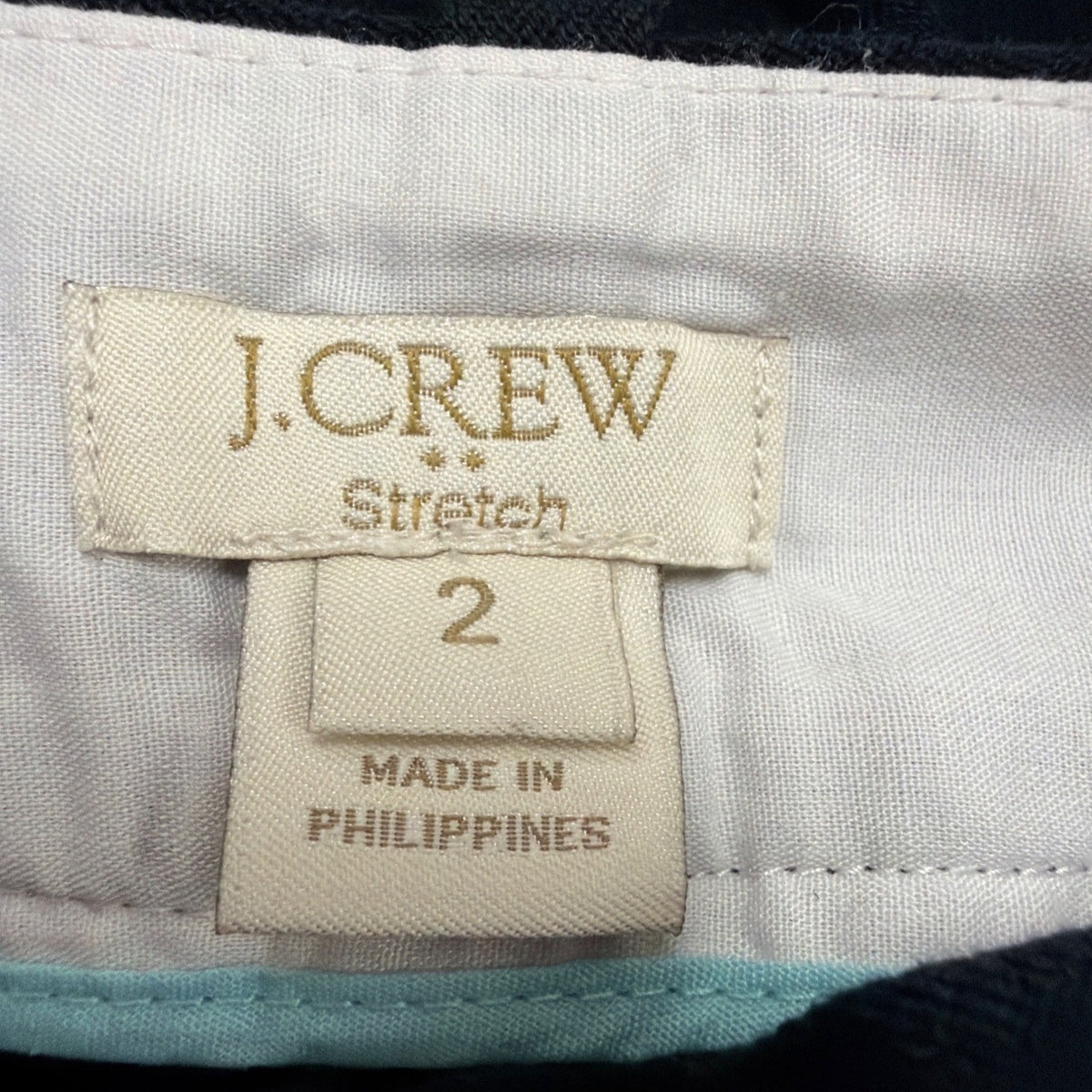 J. Crew Womens Black Cotton Stretch Slim Fit Dress Pants Classic Style Size 2