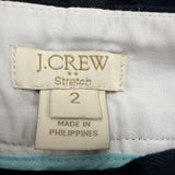 J. Crew Womens Black Cotton Stretch Slim Fit Dress Pants Classic Style Size 2