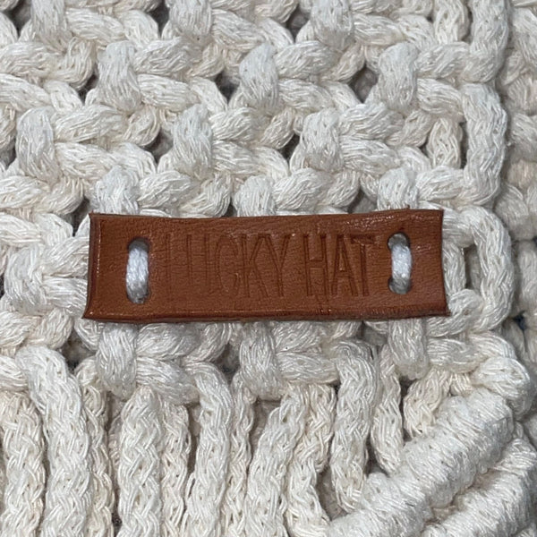 Lucky Hat Women’s White Macrame With Fringe Detail Crossbody Bag