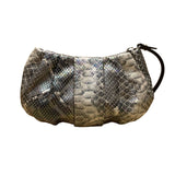 Simply Vera Women’s Metallic Gray Snakeskin Signature Logo Wristlet Clutch