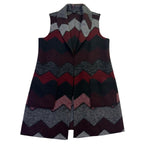 Tribal Womens Multicolor Wool Blend Sleeveless Chevron Vest  Chic Pattern Sz P/S