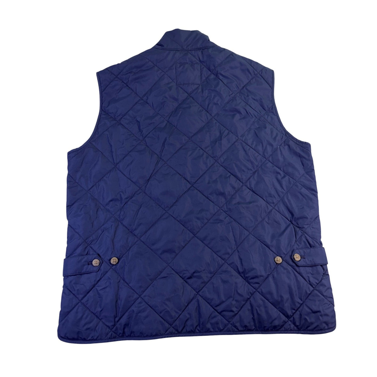 J.Crew Mens Navy Quilted Outerwear Vest Lightweight Zip-Up Reversible Sz L 
