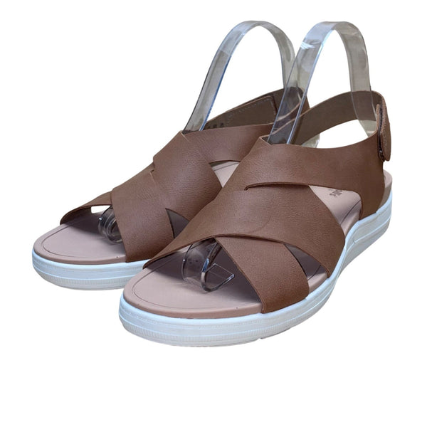 Dr. Scholls Women’s Brown Crisscross Strap Time Off Sea Sandals Size 8.5M