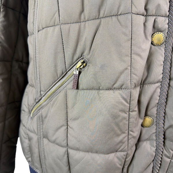 Lauren Ralph Lauren Womens Olive Puffer Jacket Quilted Snap/Zip Sz XL